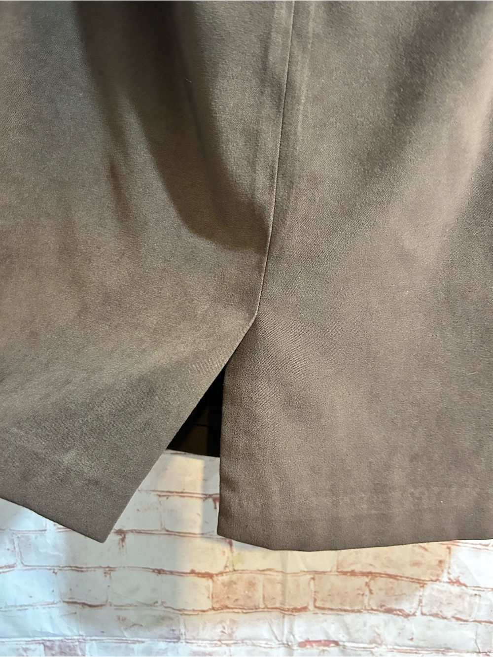 J. McLaughlin Brown Faux Suede Stitch Detail Coastal Cowgirl Chic Mini Skirt - Picture 8 of 10